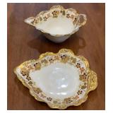Antique Limoges Porcelain Leaf Shaped Sauce Boat