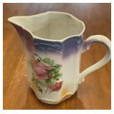 Vintage Porcelain Rose Pitcher Purple Luster