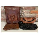 Lot of Vintage Leather Bags & Pouches  Brown
