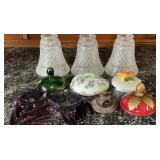 Lamp Parts & Lids, Etched Glass Shades, Porcelain