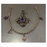 Sterling Silver US Navy Sweetheart Charm Bracelet