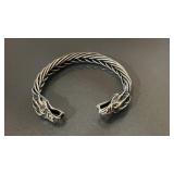 Sterling Silver Dragon Cuff Bracelet - Heavy