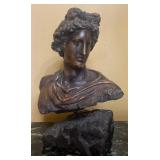 Classical Apollo Belvedere Cast Bust Sculpture on