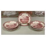 8 Johnson Brothers Old Britain Castles Pink