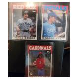 3 1986 Topps Boggs/Brett/Pendleton Cards