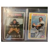 Two 1973-75 Roger Staubach/Jack Ham Cards