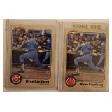 Two 1983 Fleer Ryne Sandberg Rookie Cards
