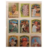 Lot Of 9 1950s-70s Topps MLB Cards