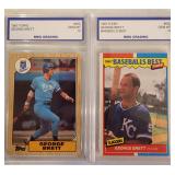 Two 1987 Topps/Fleer George Brett Both BMG 10s