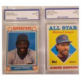 2 88-89 Topps Andre Dawson Cards Both BMG 10s