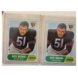 Two 1968 Topps Dick Butkus #127 Cards