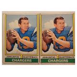 Two 1973 Topps Johnny Unitas #150 Cards