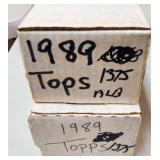 2 Unsearched Sleeves 1989 Topps MLB Cards