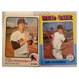 Two Topps 1973 & 75 Carl Yastrzemski Cards