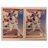 Two 1992 Score Ryne Sandberg Error Cards