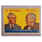 1958 Topps League Pres Giles & Harridge Card