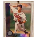 1996 Leaf Press Proof Silver Greg Maddux Card