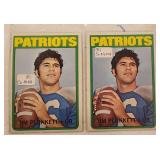 Two 1972 Topps Jim Plunkett #65 Cards