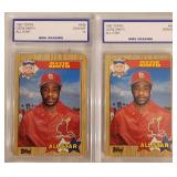 Two 1987 Topps Ozzie Smith Cards BMG 10s