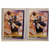 Two 1991 Score Brett Favre Rookie Cards