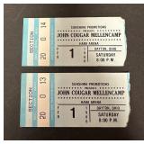 2 1986 John C. Mellencamp ticketstubs