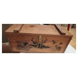 VTG Wooden Custom Made Box With Deer Picture