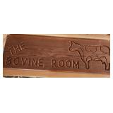 Wooden Farm Sign Bovine Cattle