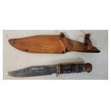 VTG 10' Original Bowie Knife Globe master Case