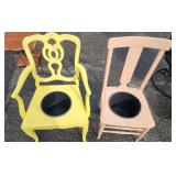 Two VTG Custom Made Flower Pot Chairs
