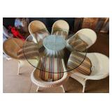 Like New LLOYD Flanders 7 PC Patio Set Glass Top