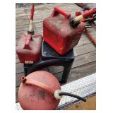 3 Gas Cans & Stool
