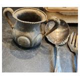 Antique Stainless Flatware & Vase