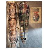 2 wooden VTG Native American Wood Decor Pieces