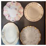 4 Antique Plates & Serving Dishes