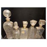 5 Antique Liquor Decanter