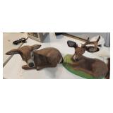 Two VTG Ceramic Deer