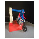 Vintage Motorcycle Stunt Toy w/ Ramp