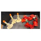 VTG MCM Christmas Light Up Candles & Bells