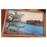 VTG Helmscene Lighted Lake Landscape Wall Picture