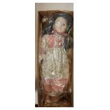 Brinns Porcelain VTG Doll In Original Box