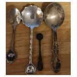 4 Vintage Souvenir Spoon Lot New York Indiana Etc