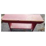 VTG Wooden Red Porch Bench 3 Feet