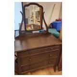 Antique 3 drawer Dresser With Mirror