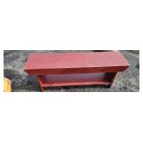 VTG Red Wooden Porch Bench 4 Feet