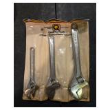 3 Pc Quality Tools Adjustable Wrench Set