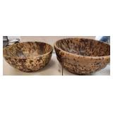 2 Antique Spongeware Mixing Bowls