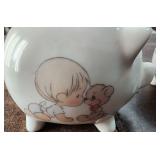 Two 1985 Precious Moments Mini Piggy Banks