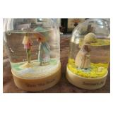 Two 1985 & 95 Precious Moments Snow Globes