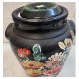 Ransburg Black Floral Cookie Jar Seymour IN