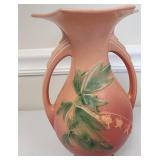 Roseville Clematis 971-9 Double Handle Vase Pink9'